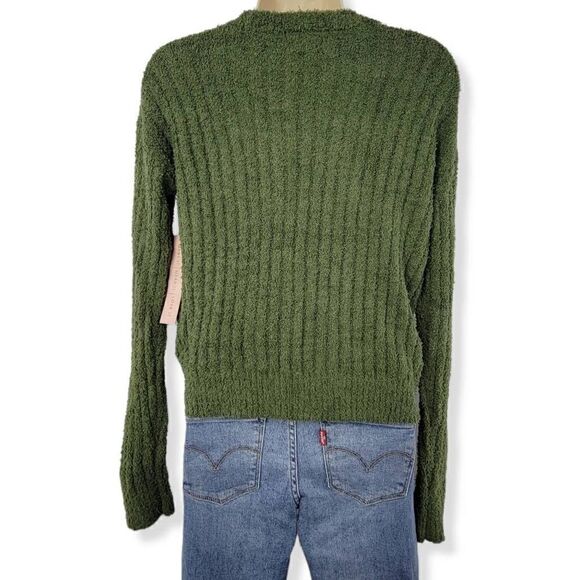 Crave Fame Green Ribbed Textured Sweater XS Junior - Picture 2 of 2